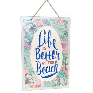 NWT Beach Wall Signs Bright Colors Life is Better at the Beach